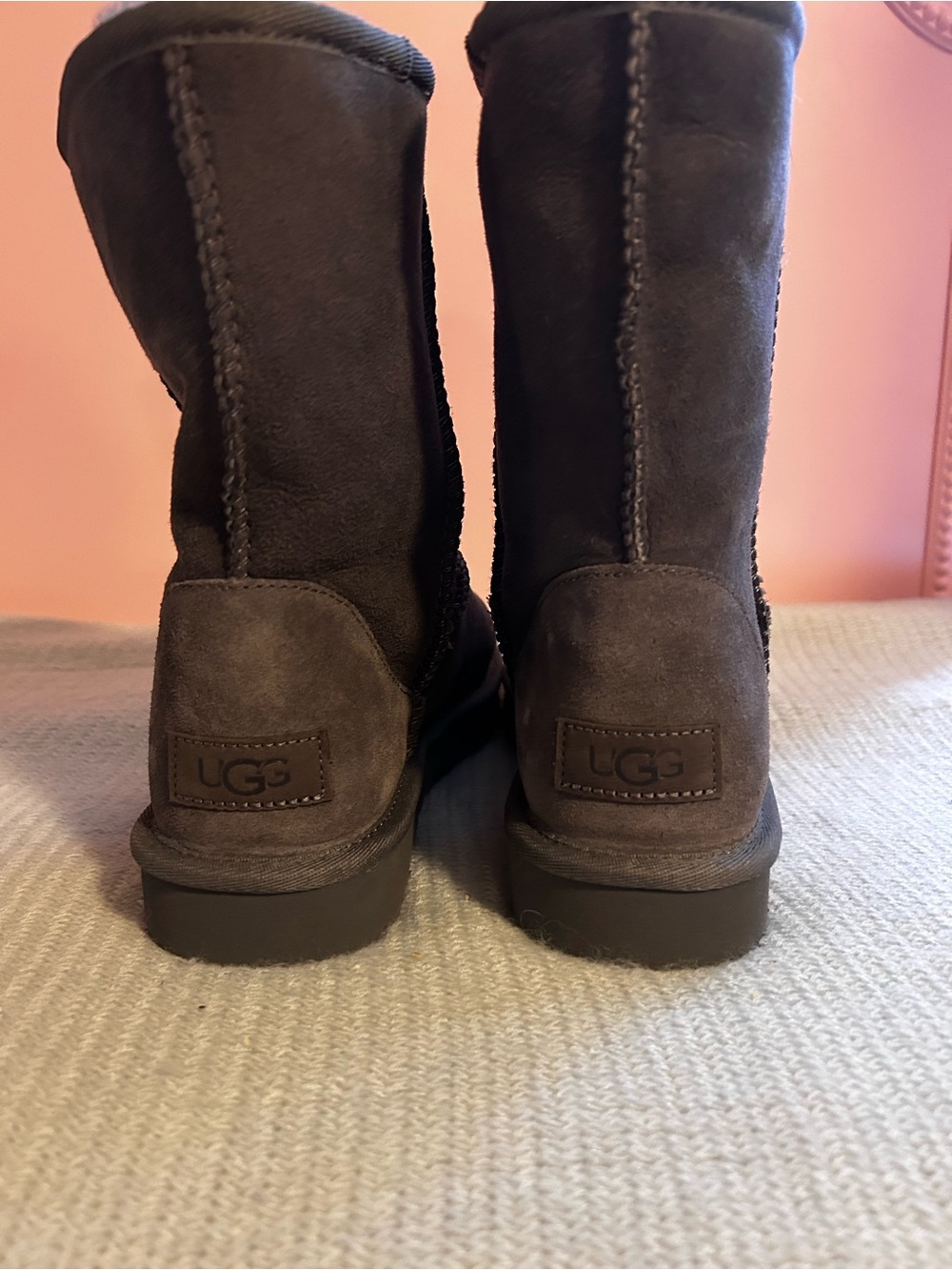 UGG Women’s Suede Short Boots in Charcoal - Picture 4 of 6
